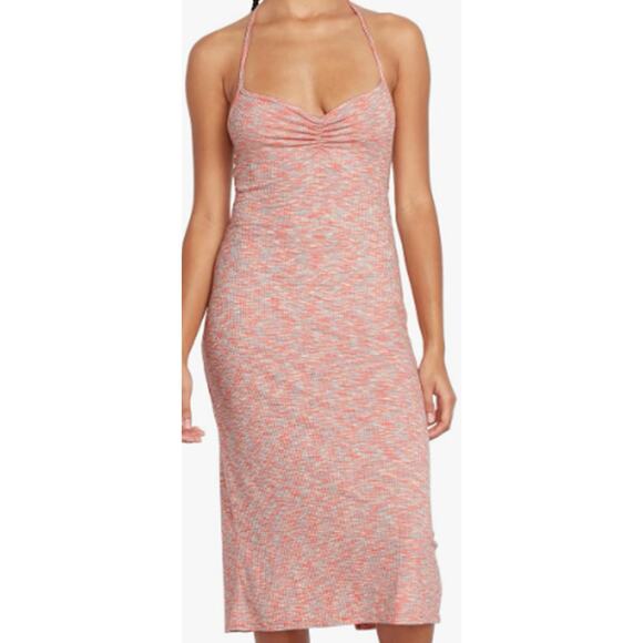 Volcom Women's Race 2 Space Fitted Midi Length Halter Dress Multi XL - Picture 1 of 3